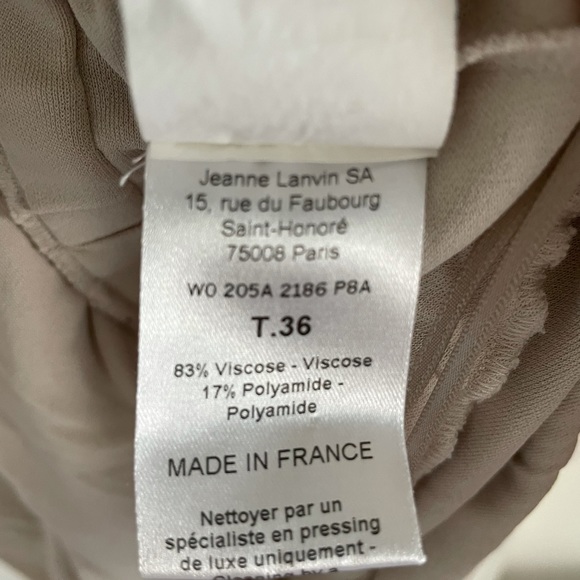 LANVIN Cream Drape Crepe Dress - Picture 9 of 9